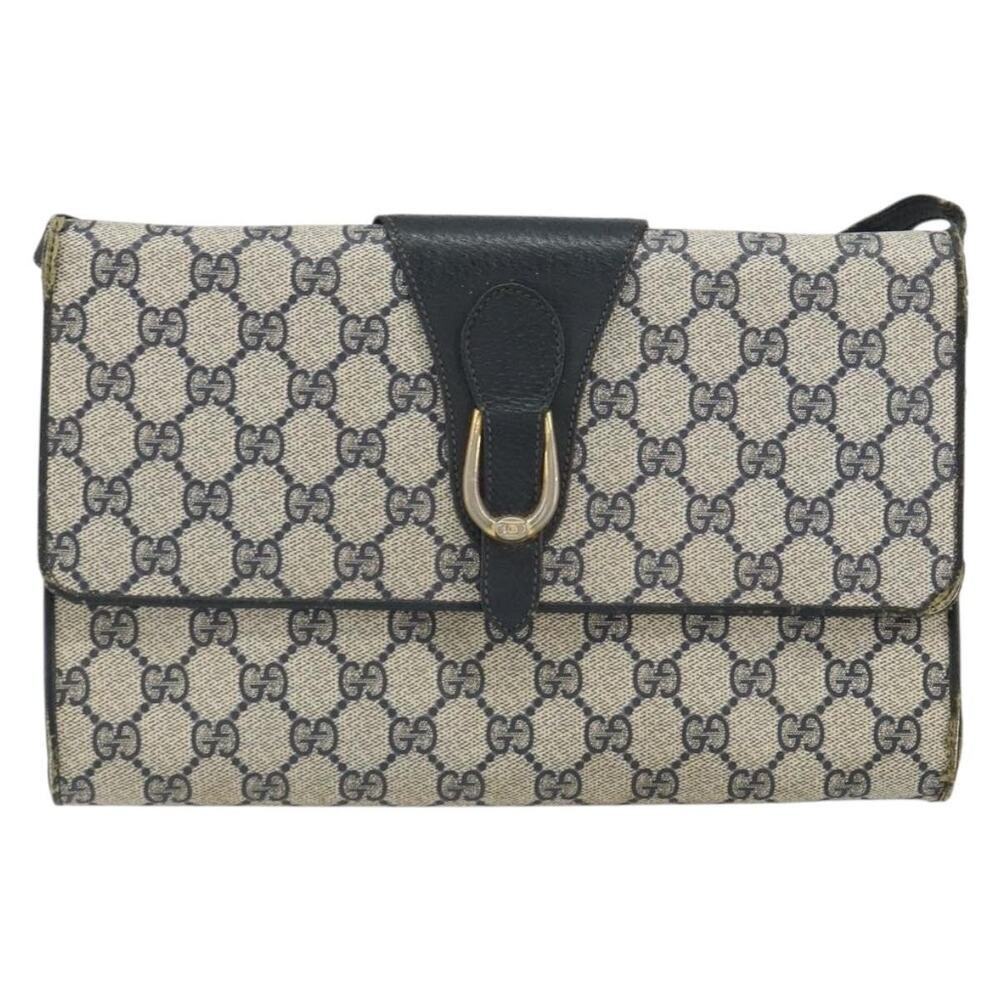 Gucci GG Supreme Shoulder Bag Navy Gold 94 02 050 Blue